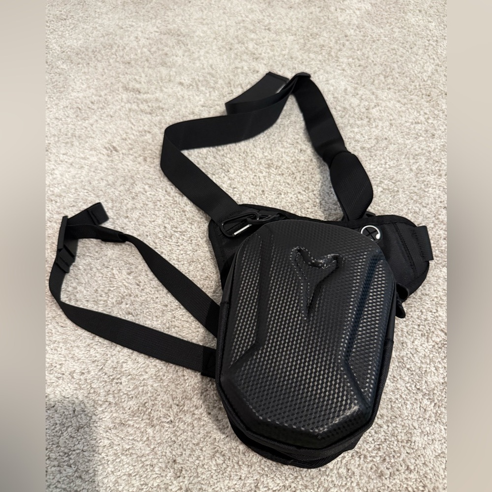Unisex Black Crossbody Sling Bag with 2 components brand new